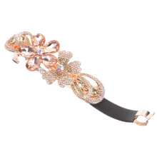 Fermaglio per capelli da donna con strass, clip a forma di fiore in metallo, 1 pezzo
