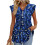 Women's  Blouses, with Ruffle Sleeves, Spring-Navy Blue XL 1