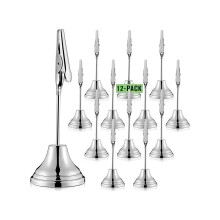 12 table number holders. 7.6 cm. Table card holders with alligator clip. Metal table card holders for birthdays and weddings.