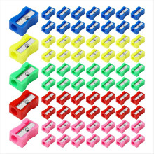 144 colored plastic pencil sharpeners. Mini handheld pencil sharpeners.