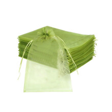 100 pieces of fruit protection bags (8 x 12 inches) Green mesh lid bags with drawstring for protecting fruit in the vegetable garden