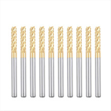 10 Stück Titanbeschichtetes Hartmetall für Leiterplattenmaschinen. 1/8 Zoll Schaft 3 mm