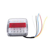 12V LED square light. Two-color taillight. Universal car accessory. White cover.