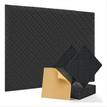 12er-Pack Akustikplatten. 12 x 12 x 0.4 Zoll schalldichte Schaumstoffplatten. schwarz
