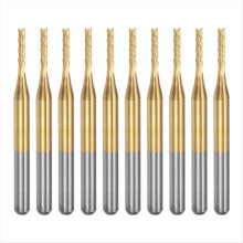 10 Stück Titanbeschichtetes Hartmetall für Leiterplattenmaschinen. 1/8 Zoll Schaft 1.4 mm