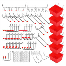 Ensemble de 121 crochets pour panneau perforé. Accessoires pour panneau perforé avec crochets métall