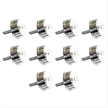 10-piece fishing tackle set: Tackle wheel, rocker arm, rocker arm cover, sea rod wheel nuts, handle. Silver-colored.