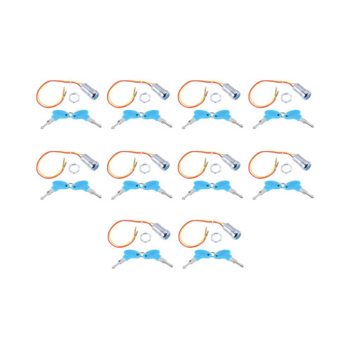 10X Universal Start Switch Key Locking Cable Ignition Switch for Electric Scooter E-Bike