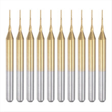 10 Stück Titanbeschichtetes Hartmetall für Leiterplattenmaschinen. 1/8 Zoll Schaft 0.5 mm