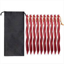 10X 25cm Outdoor Zelt Heringe Boden Nägel Mit Lagerung Tasche Rot