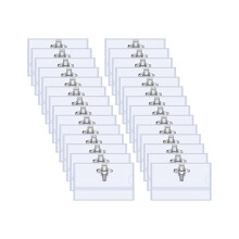 100 porte-badges horizontaux à clip, de type épingle, avec inserts pour cartes, format 90 x 55 mm