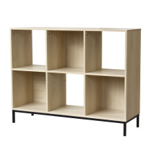 6-compartment storage shelf with metal legs