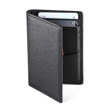 WeValley Men's Genuine Leather Wallet. RFID Blocking. Credit Card and Cash Slots. Black