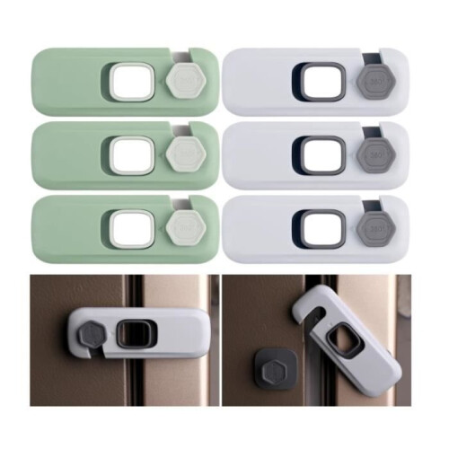 Child safety locks - Brand - Model - Green + Grey - Keyed - Surface mounted - 6