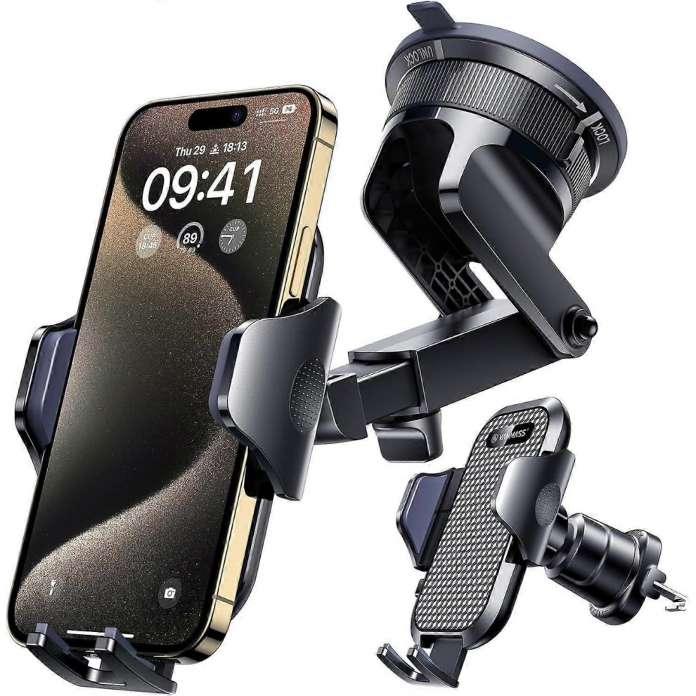 [2025 True Military-Grade] Car Phone Holder [Upgraded Strongest Suction & Clip 9450876742299