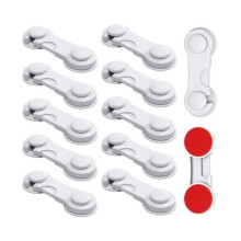 12-Piece Child Safety Lock Set, Baby Safety Gate, Home Protection, Refrigerator, Strong Adhesive Without Drilling, Drawer Lock