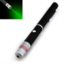 Green laser pointer, 5mW, single-point pen-shaped beam, suitable for outdoor demonstrations.