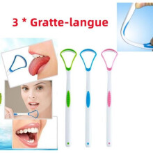 Tongue scraper - Not specified - Child - Hypoallergenic - Non-slip handle - 3 pieces