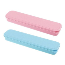 2-Piece Portable Cutlery Box, Travel Cutlery Storage Box, Wheat Stalk Cutlery Box for Picnics