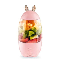 Portable electric citrus juicer, fruit cutter, orange juice, smoothie, kitchen accessories (pink 330 ml)