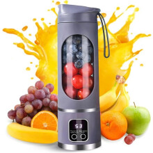 Portable electric citrus juicer - 12 blades with digital display, 3 modes, easy cleaning, purple