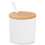 VILDE Ceramic Sugar Bowl - Set with Spoon - Modern Design - Bamboo Lid - 250 ml - White 1