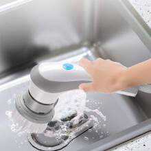 Rechargeable electric grout brush with 3 heads, ideal for bathrooms, tiles, floors, and bathtubs.