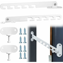 Set of 2 Casement Window Restrictors with Screws - Adjustable System for Secure Ventilation