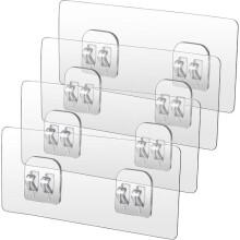 Set of 4 strong replacement adhesive hooks for shower shelves, wall-mounted shower hooks, soap dishes, no drilling required