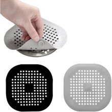 2 Pcs Silicone Drain Protector, Sink Filter with Suction Cup for Hair in Bathtub, Shower, Drain, Kitchen, Bathroom