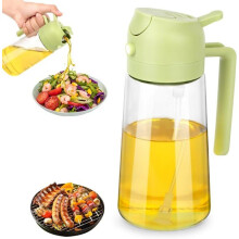470 ML Oil Sprayer and Dispenser 2 in 1, Olive Oil Dispenser Pourer, Kitchen Oil Sprayer Glass [A1]