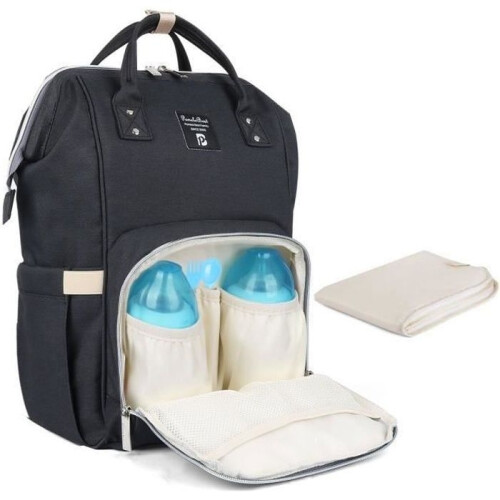 ANTCOOL Waterproof Baby Diaper Backpack - Large 55L Capacity - Black