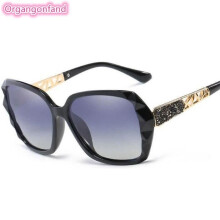 Women Sunglasses-High Quality Fashion Polarizer UV Protection Sunglasses Black Frame&Double Gray )