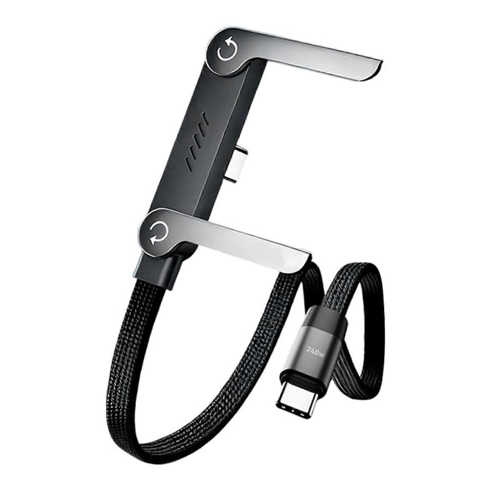 2-In-1 Invisible Holder Charger Cable, Fast Charging Cord With Built-In Phone Stand For Smartphones Tablets 9450876744873