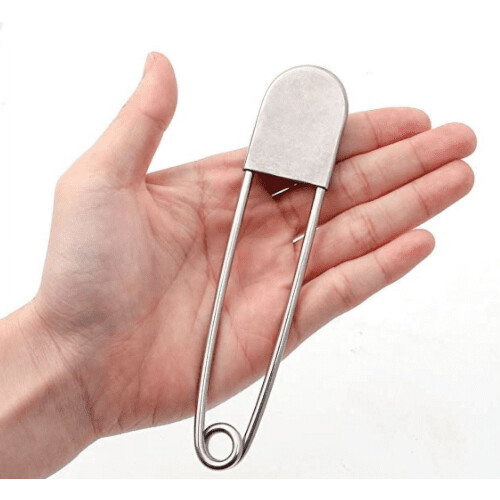 Kraftige sikkerhedsnåle 7,5 cm rustfrit stål, 2-pak 2