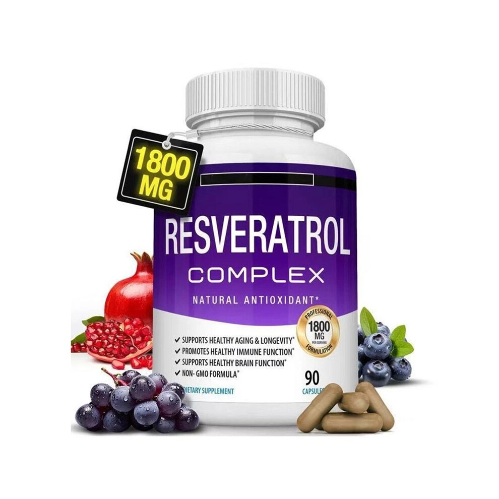 Resveratrol Supplement 1800Mg | 90 Capsules | Trans Resveratrol Complex with