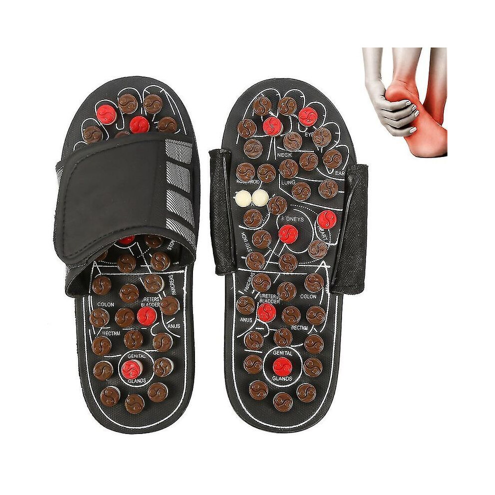 Magnet Therapy Massage Shoes Reflexology Acupressure Blood Activating Health Massage Slippers (42-43-brown Rotating Eight Charts)  41