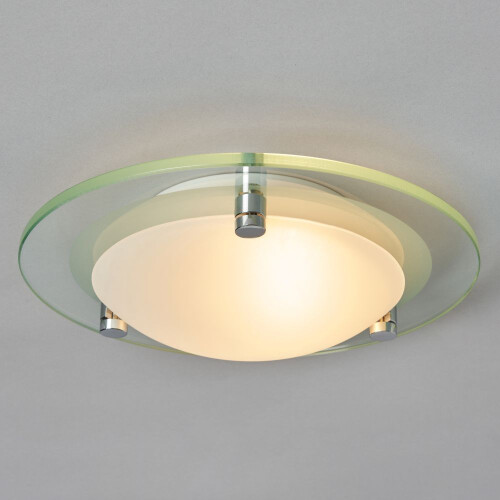 Litecraft Flush Bathroom Ceiling Light - Frosted 2