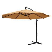 KCT 3M Large Mocha Cantilever Garden Parasol with Adjustable Crank Patio Shade