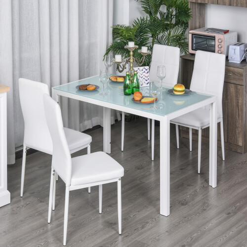 Homcom Conjunto de Comedor Blanco 120 x 70 x 75 cm 1
