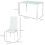 Homcom Conjunto de Comedor Blanco 120 x 70 x 75 cm 3