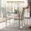Homcom Conjunto de Comedor Blanco 120 x 70 x 75 cm 4