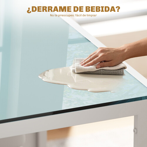 Homcom Conjunto de Comedor Blanco 120 x 70 x 75 cm 2