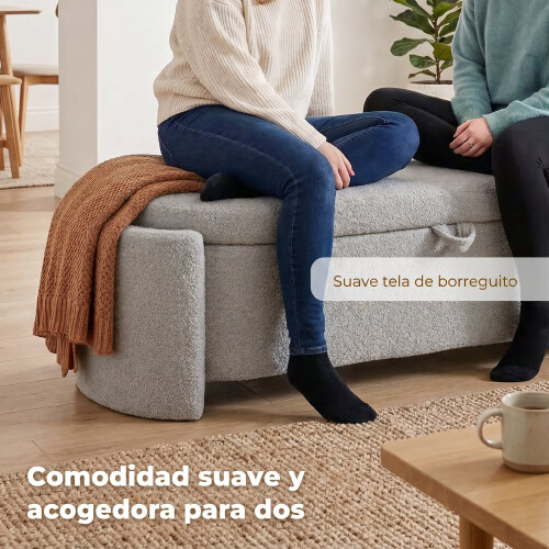 Homcom Banco de Almacenaje Gris 129 x 48.5 x 44 cm 1