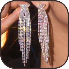 Oorbellen met strass kwastjes voor dames, kristallen kroonluchter