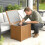 Outsunny Baúl de Exterior Marrón 63 x 51 x 58.5 cm 3