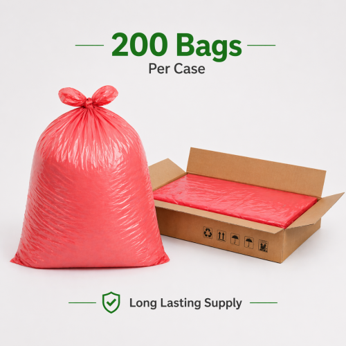 Red Refuse Bags 200 Medium Duty Bin Bags Recycled 1