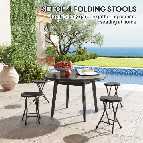 Set of Four Folding Carry Stools - Charcoal Grey 2