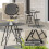 Set of Four Folding Carry Stools - Charcoal Grey 4