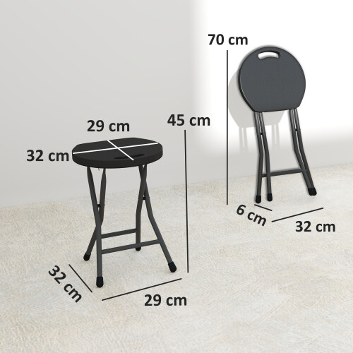Set of Four Folding Carry Stools - Charcoal Grey 1